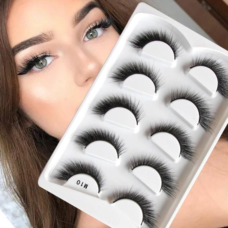 3D Cat Eyelashes 3/5 Pairs Faux Mink Fox Eyelash Winged Fluf