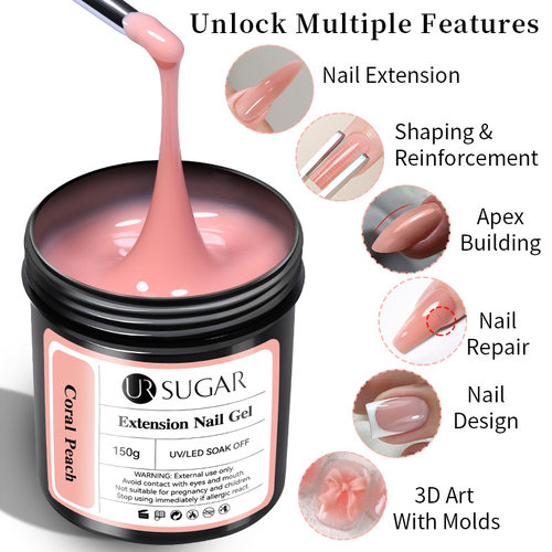 URSUGAR 150G Builder Nail Gel Christmas Red Burgundy Self