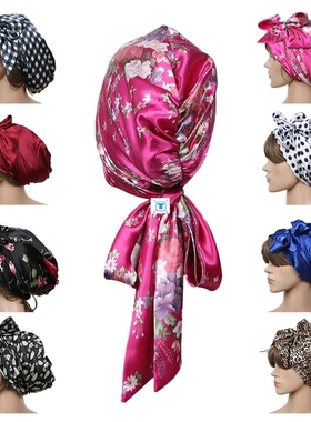 2pcs Women Fashion Sleeping Bonnet Cap Soft Pure Silk Sleep