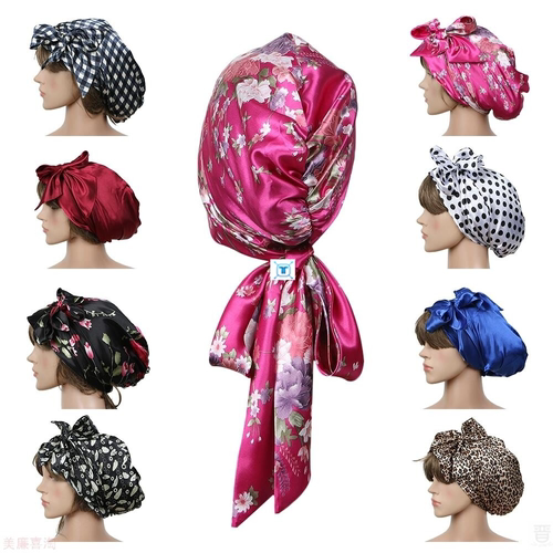 2pcs Women Fashion Sleeping Bonnet Cap Soft Pure Silk Sleep