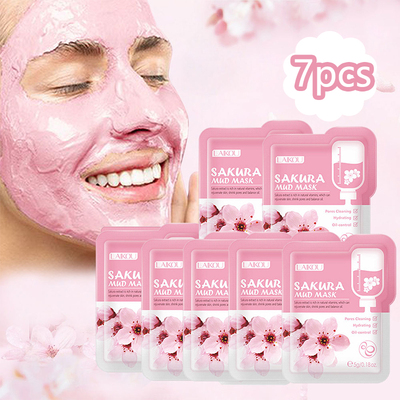 10pcs Japan Sakura Mud Face Mask Anti Wrinkle Night Facial