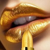 Gold Matte Lipstick Glitter Shiny Metallic Velvet Waterproof