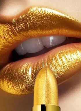 Glitter Gold Lipstick Shiny Metallic Matte Velvet Waterproof