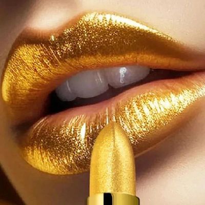 Glitter Gold Lipstick Shiny Metallic Matte Velvet Waterproof