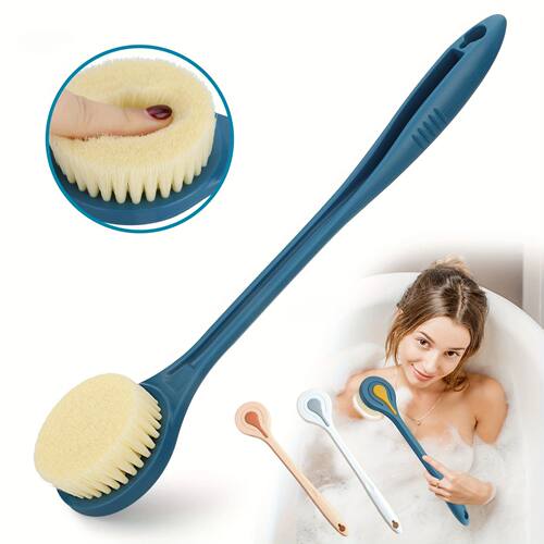 1pc Extra Long Bath Brush with Soft Hair Back Scrubber Showe