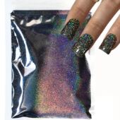 Sugar Laser 10g 0.2mm Holographic Powder White Nail Black