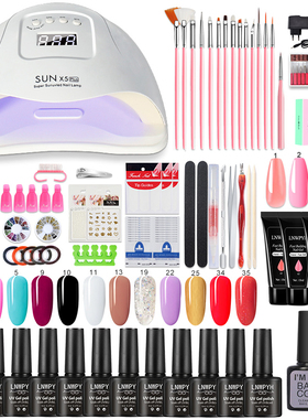 Nail kit 54/24W Nail Lamp 12/6 Colors UV Gel Nail Polish Kit