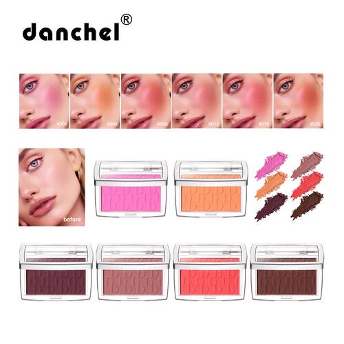 6 Colors Matte Embossed Blush Rosy Blusher Facial Blush Powd
