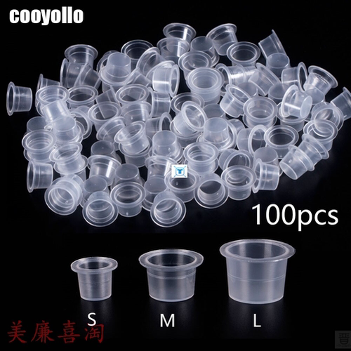 100pc S/M/L Plastic Disposable Microblading Tattoo Ink Cups