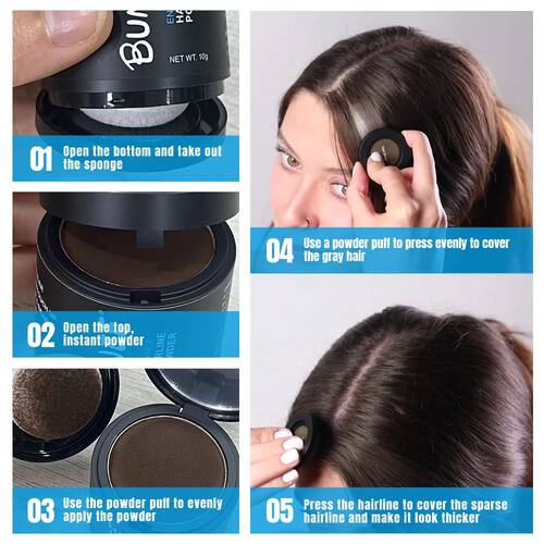 Hairline Powder (Light Brown) Hairline Contouring, Hair Part
