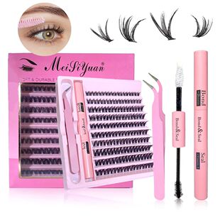 3D 190 PCS Cluster Lashes Kit – Lash Bond and Seal, Makeup