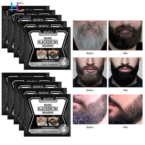1pcs Instant Hair Dye Black Beard Shampoo for Men Natural Be