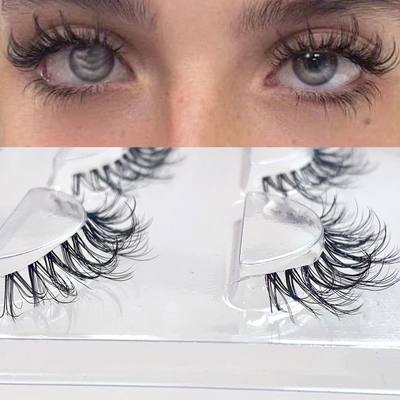 NEW 3Pairs Mink Lashes 3D Mink Eyelashes Invisible Band Natu