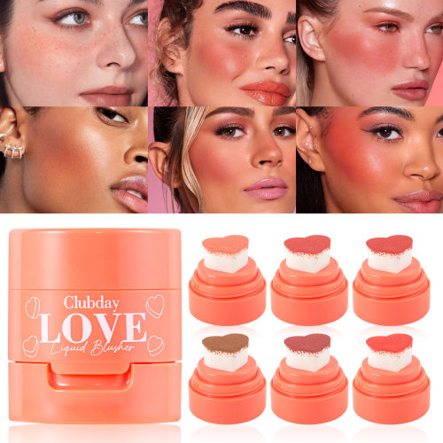 New 6 Colors Blush Makeup Palette Mineral Powder Red Rouge