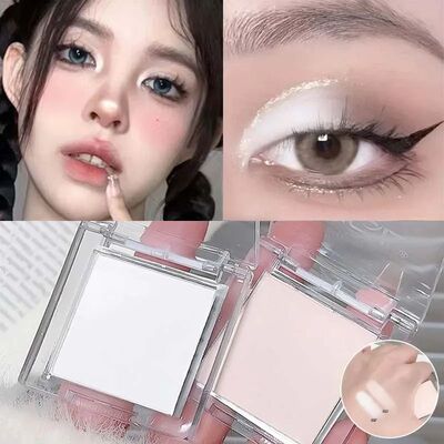 Matte Highlighter Powder Eyeshadow Palette White Long Lastin