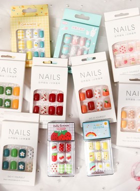 24Pcs Fake Nails Finished Nail Patch Short Fake Nails