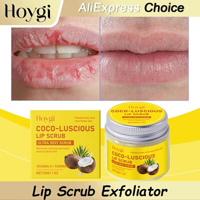 Coconut Oil Lip Scrub Balm Exfoliator Lips Mask Softening Re