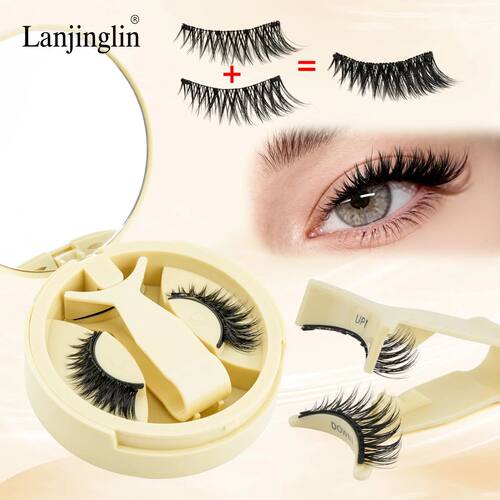 1 Pair Reusable Magnetic Eyelashes 3D Mink lashes Long-Lasti