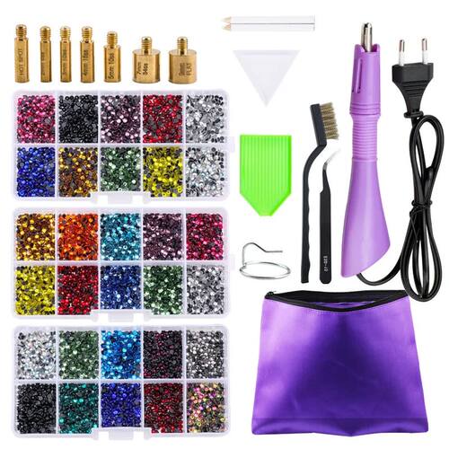 Hot Sale New Set Hot Fix Rhinestones EU or US PLUG Hotfix Ap