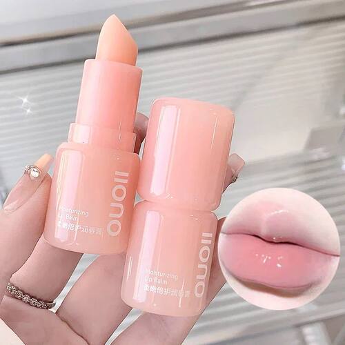 1Pc Peach Moisturizing Lip Balm Colorless Hydrating Lips Mas - 封面