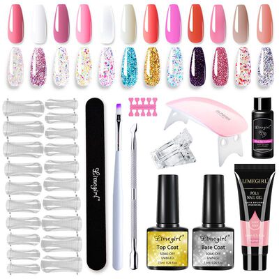Gel Polish Base Top Coat Nail Kit Uv Led Lamp Electric