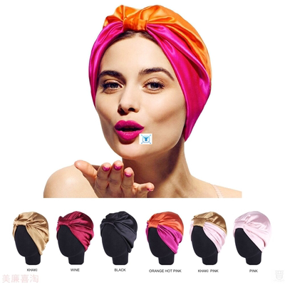 6 Colors Satin Bonnet Salon Bonnet Night Hair Hat For Natura