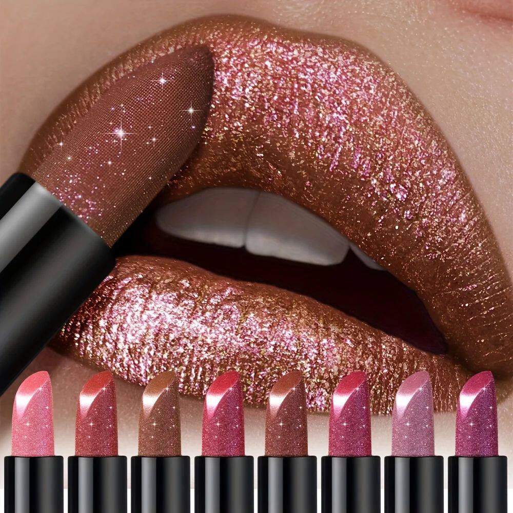 Pressable Pearlescent Glitter Lipstick - Crushed Shine, Soft