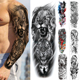 Tattoo Dragon Tiger Men Fake Temporary For Waterproof Flower