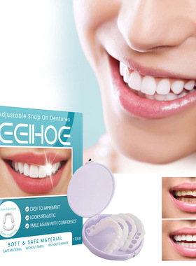 Silicone Upper  Lower False Teeth Veneers Dentures Fake