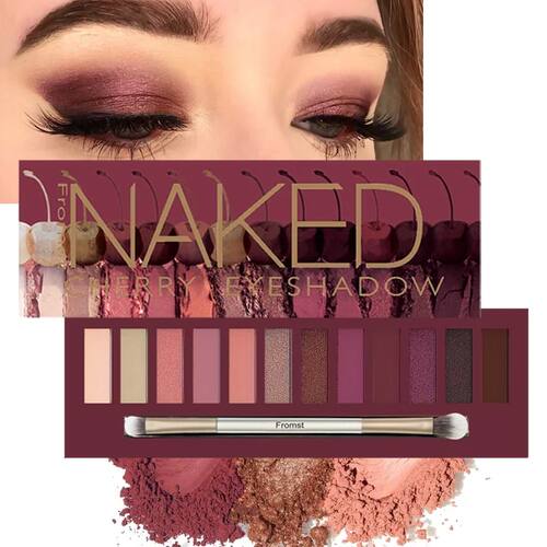 12-color eyeshadow palette, mirror packaging, pearlescent sh