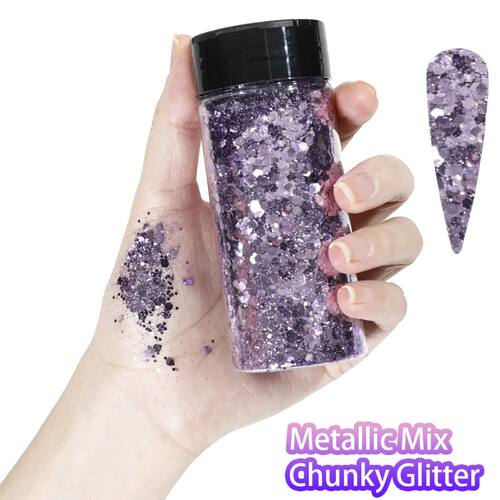 80g Metallic Mix Chunky Glitter Craft Glitter Powder Mixed C