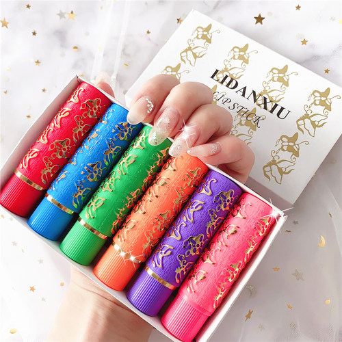 6PCS/BOX Dark Green Magic Spotting Lipgloss Lipstick Long La