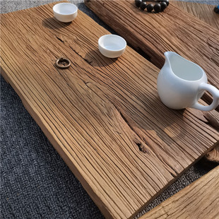 老榆木风化木板古朴老木头旧门板拍照背景板禅意飘窗复古装饰板材