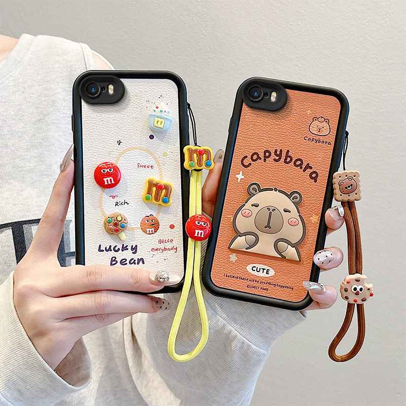 适用iphone5手机壳软硅胶男女苹果5煤球苹果五卡通图案软边趣味可爱壳