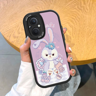 适用OPPOF19Pro手机壳情侣reno8t奶茶兔7z/5z全包reno5lite全包q5i防摔RealmeV23创意搞怪可爱保护壳