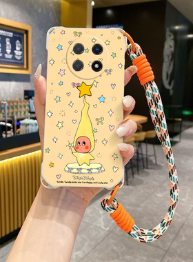 星星人适用华为畅享60X斜跨手机壳华为NovaY91小众日韩可爱少女卡通时尚男女手绳保护套硅胶华为畅享60X个性