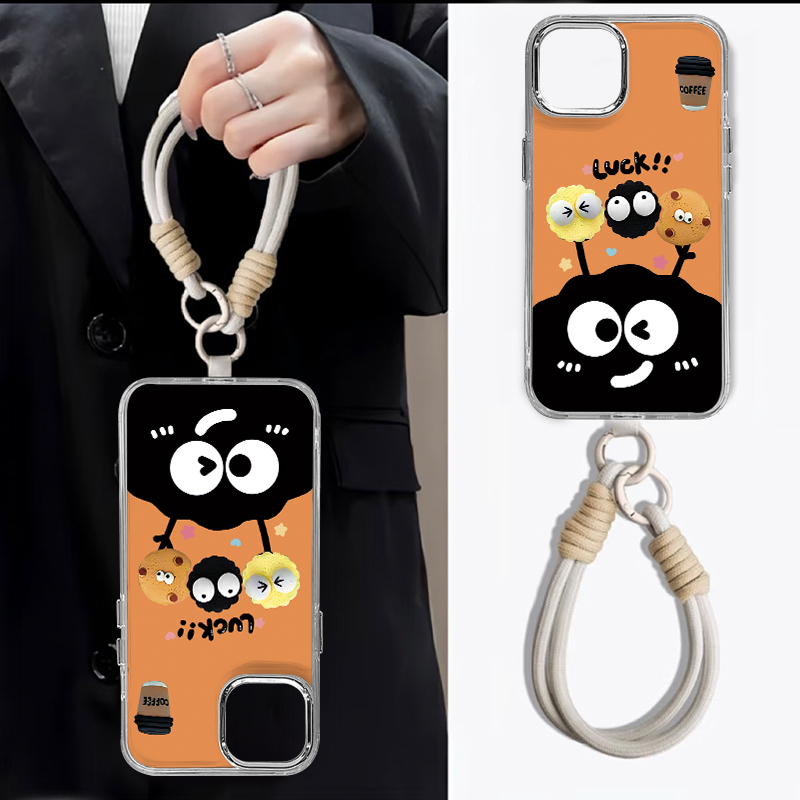 搞怪煤球适用于Tecno Spark5AIR手机壳库洛米橙色air spark5透明壳斜跨手绳卡通可爱少女硅胶时尚男