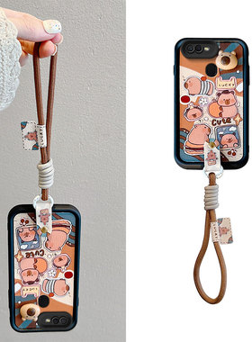 适用OPPOA7手机壳卡皮巴拉opopA7x男女皮纹0ppoa7x煤球情侣卡通oppia7x保护套可爱女ooppa7个性时尚oppia7