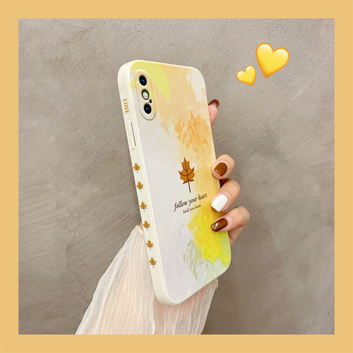 适用苹果x手机壳侧边爱心iphon软套平果xs个性彩绘ipx简约油画pinggx硅胶iPhone10卡通萍果x全包防摔时尚男女