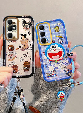 卡通可爱适用于INFINIX Hot60Pro+手机壳挂饰公仔立体彩绘潮少女磨砂可爱创意简约全包边防摔