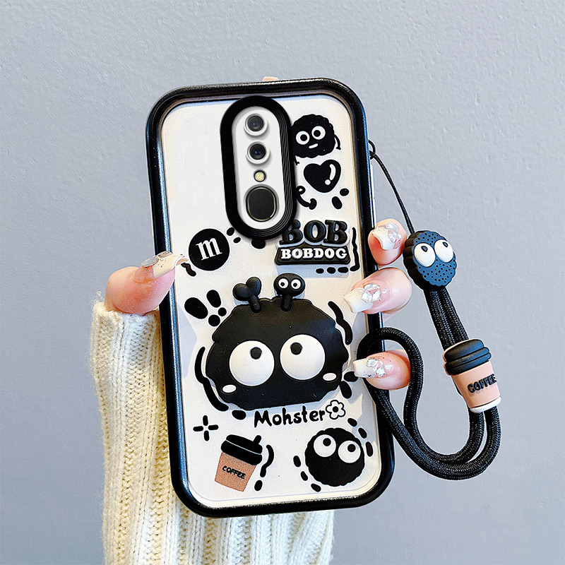 适用OPPO A9手机壳日韩卡通公仔opop a9x保护套pcem00立体时尚学生0ppoa9手绳oopp a9x简约搞怪少女poopa立体