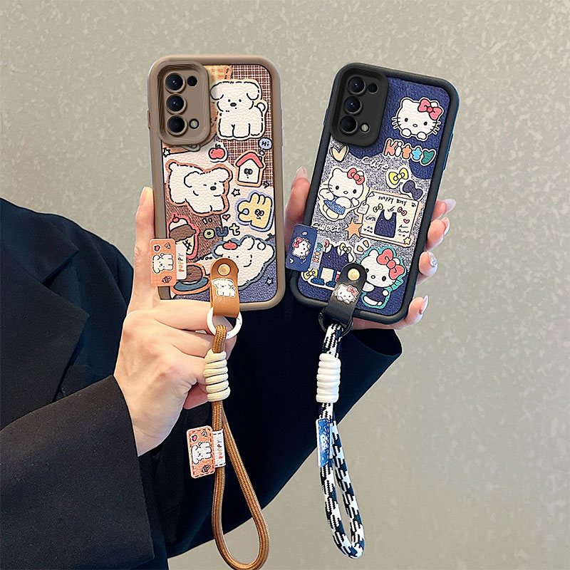 山茶花适用OPPOReno5手机壳立体卡通可爱秋冬小羊皮Reno5K5G好看潮女ins保护壳