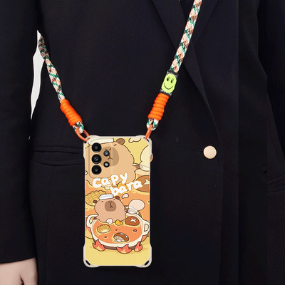 超萌卡皮巴拉适用三星GalaxyA33斜跨手机壳豚鼠GalaxyA535G小众日韩卡通可爱少女硅胶时尚男女GalaxyA33个性