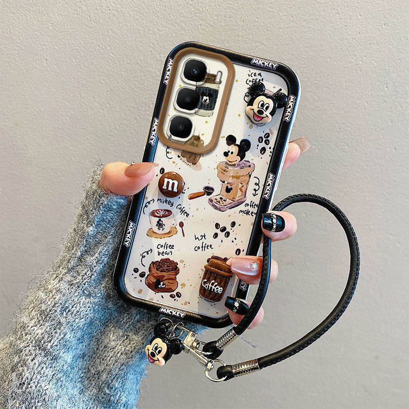 卡通可爱适用于INFINIX Hot60i手机壳挂饰公仔立体彩绘潮少女磨砂可爱创意简约全包边防摔