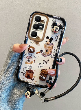 卡通可爱适用于INFINIX Hot60i手机壳挂饰公仔立体彩绘潮少女磨砂可爱创意简约全包边防摔