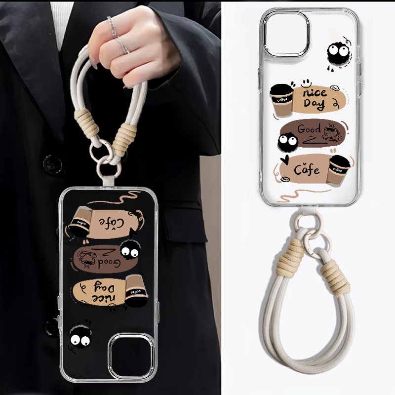 新款煤球适用于vivoY3斜跨手机壳Y3s日韩透明壳Y5s卡通可爱少女硅胶时尚男女个性全包情侣款高级感超薄防摔