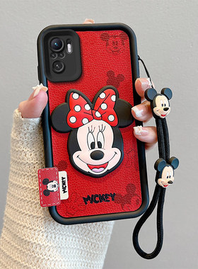 适用小米POCOM5S手机壳卡通可爱皮纹公仔米奇动漫图案立体趣味外壳