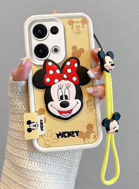 适用OPPOReno13手机壳卡通可爱女opop Reno13F皮纹公仔0ppo Reno13Pro米奇保护套reon13f保护套remo13外壳潮