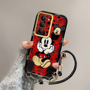 米奇库洛米适用oppoA6i手机壳A55g国际版学生A52日韩PKW120全包边立体可爱潮少女硅胶保护套一体手绳网红潮潮