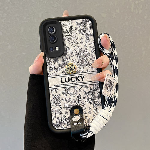 适用vivoY52 5G手机壳Y75s 5G创意Y72山茶花V2069BA磨砂vivioY75s保护套vlvoy小羊皮潮流可爱手绳学生女超薄